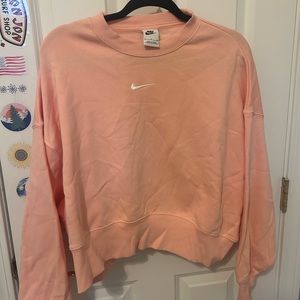 Nike cropped light pink sweatshirt